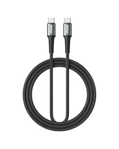 BWOO Braided Fast Charging Data Cable PD 60W Καλώδιο Φόρτισης Type-C to Type-C 3m Black - MT81743