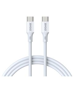BWOO BO-X282C-C Fast Charging Data Cable 60W Καλώδιο Φόρτισης Type-C PD to Type-C 1m White - MT82764