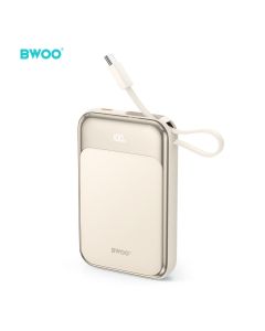 BWOO BO-P80 Power Bank 20W PD 10000mAh with built-in Cable Type-C Εξωτερική Μπαταρία - Gold - MT82771
