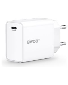BWOO CDA226 Wall Charger Type-C PD3.0 20W Αντάπτορας Φόρτισης Τοίχου - White - MT81751