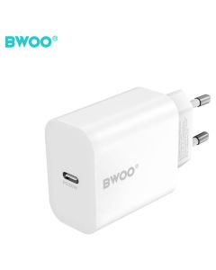 BWOO BO-CDA233 Wall Charger Type-C PD 20W Αντάπτορας Φόρτισης Τοίχου - White - MT82755