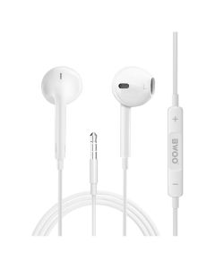 BWOO BO-HF05 Earphones Stereo 3.5mm Mini Jack Ακουστικά με Ενσωματωμένο Μικρόφωνο - White