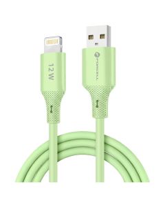 Forcell F-ENERGY C343 Silicone 12W Καλώδιο Φόρτισης 2.4A USB σε Lightning 1m - Green - MT82654