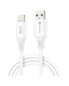 Forcell F-ENERGY C343 Silicone 12W Καλώδιο Φόρτισης 2.4A USB σε Lightning 1m - White - MT82652