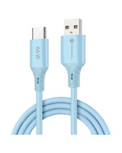 Forcell F-ENERGY C342 Silicone 66W Καλώδιο Φόρτισης QC4.0 3A USB σε Type C 1m - Blue - MT82669