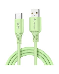 Forcell F-ENERGY C342 Silicone 66W Καλώδιο Φόρτισης QC4.0 3A USB σε Type C 1m - Green - MT82668