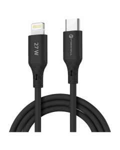 Forcell F-ENERGY C346 Silicone 27W Καλώδιο Φόρτισης 3A Type C σε Lightning 1m - Black - MT82658