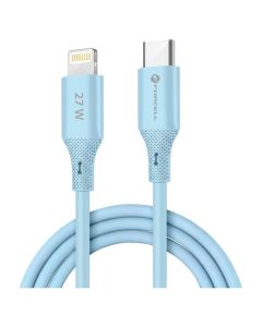 Forcell F-ENERGY C346 Silicone 27W Καλώδιο Φόρτισης 3A Type C σε Lightning 1m - Blue - MT82660