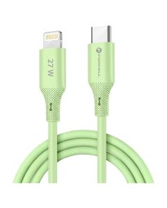 Forcell F-ENERGY C346 Silicone 27W Καλώδιο Φόρτισης 3A Type C σε Lightning 1m - Green - MT82661