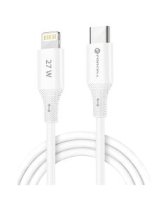 Forcell F-ENERGY C346 Silicone 27W Καλώδιο Φόρτισης 3A Type C σε Lightning 1m - White - MT82659