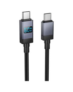 HOCO X118 Cable with Display Type-C to Type-C Data Sync & Charging 3A 60W PD 1m - Black