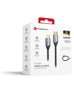 Forcell Cafule HDMI 2.1 8K 60Hz / 4K 120Hz – Ultra High Speed, HDR, eARC, VRR, 48Gbps 5m Black - MT83649