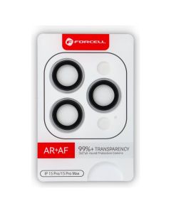 Forcell Premium Camera Lens Tempered Glass Prοtector Titanium White (iPhone 15 Pro / 15 Pro Max)