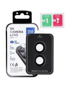 Blue Star Easy Install Premium Camera Lens Tempered Glass Prοtector Black (Xiaomi Redmi 15 4G / 5G) - MT83632
