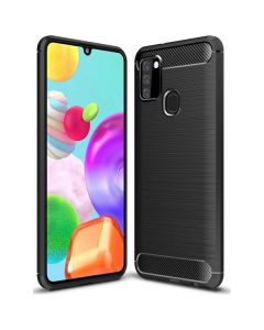 TPU Carbon Rugged Armor Case Ανθεκτική Θήκη Black (Samsung Galaxy A21s)