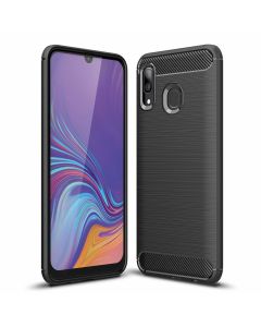 TPU Carbon Rugged Armor Case Ανθεκτική Θήκη Black (Samsung Galaxy A30)