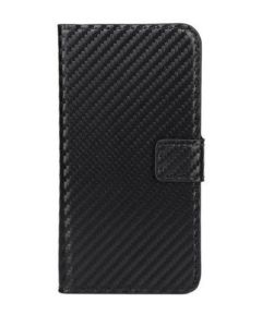 Carbon Wallet Case Θήκη Πορτοφόλι με Δυνατότητα Stand + Μεμβράνη Οθόνης (Huawei Ascend Y550)