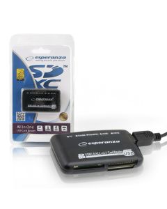 Esperanza EA117 Card Reader USB 2.0 για SD/microSD/MemoryStick/xD - Black