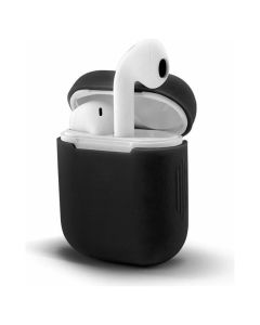 Soft Silicone Apple AirPods 1/2 Case Θήκη Σιλικόνης για Apple AirPods 1/2 - Black
