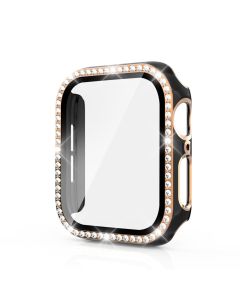 Hard Diamonds Case with Screen Protector Apple Watch 45mm (7/8) - Black / Gold
