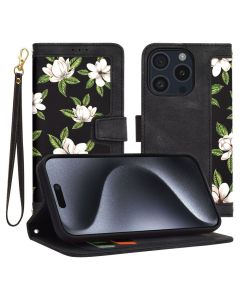 Techsuit FlipCraft Wallet Case Θήκη Πορτοφόλι με Δυνατότητα Stand - Flowers of the Dawn (iPhone 15 Pro)