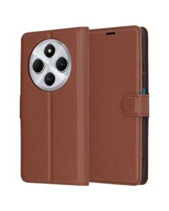 Techsuit Leather Folio Wallet Case Θήκη Πορτοφόλι με Δυνατότητα Stand - Brown (Xiaomi Redmi 14C / Redmi A4 / Poco C75)