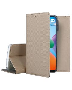 Forcell Smart Book Case με Δυνατότητα Stand Θήκη Πορτοφόλι Gold (Xiaomi Redmi 10C)