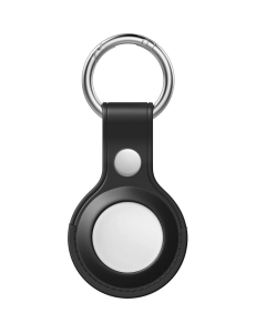 PU Leather Apple AirTag Keychain Case Θήκη Μπρελόκ - Black