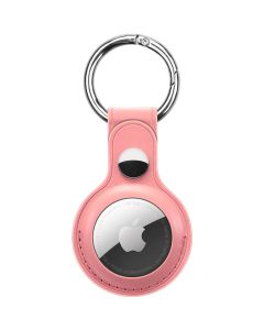 PU Leather Apple AirTag Keychain Pendant Θήκη Μπρελόκ - Pink