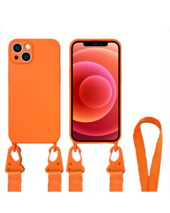 Cord TPU Silicone Case Θήκη Σιλικόνης με Λουράκι - Orange (iPhone 13 Mini)