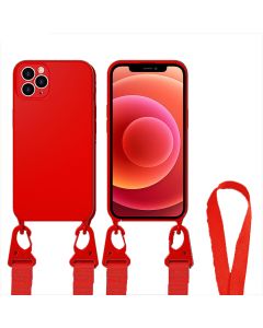 Cord TPU Silicone Case Θήκη Σιλικόνης με Λουράκι - Red (iPhone 13 Pro)