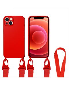 Cord TPU Silicone Case Θήκη Σιλικόνης με Λουράκι - Red (iPhone 13)