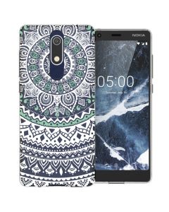 Caseflex Slim Fit Gel Case Mandala (CUV-N51-Z344) Θήκη Σιλικόνης Mint / Green (Nokia 5.1 2018)