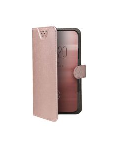 Celly Wally One XL Case Θήκη Πορτοφόλι Pink για συσκευές με οθόνη από 4.5" μέχρι 5.0"