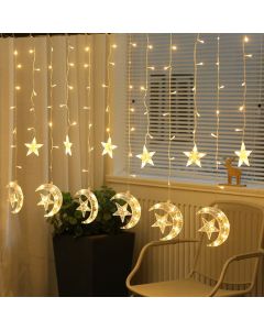Icicles Curtain 6x LED Moon and Stars SF0246WW Χριστουγεννιάτικα Αστέρια Θερμό Λευκό