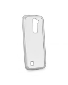 Forcell Electro Bumper Silicone Case Slim Fit - Θήκη Σιλικόνης Clear / Silver (LG K10)