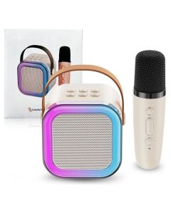 K12 Karaoke Set with a Microphone Ασύρματο Μικρόφωνο Karaoke με Ηχείο - White