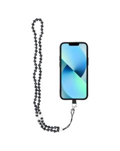 Universal Crystal Diamond Pendant Phone Strap Λουράκι Κινητού 74cm (37cm Loop) Black