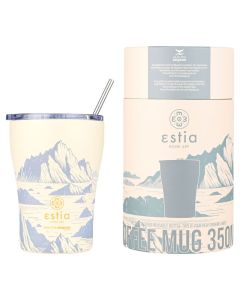 Estia Coffee Mug Save The Aegean Stainless Steel 350ml (01-23010) Ισοθερμικό Ποτήρι με Καλαμάκι - Alpine Essence