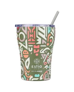 Estia Coffee Mug Save The Aegean Stainless Steel 350ml (01-22938) Ισοθερμικό Ποτήρι με Καλαμάκι - Geovivid