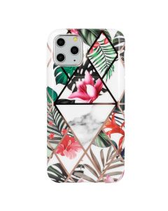 Cosmo Marble Silicone Case Θήκη Σιλικόνης Design 06 Flower (iPhone 12 / 12 Pro)