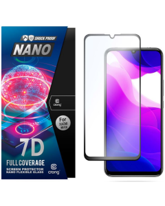 Crong 7D Nano Flexi Full Face Black (CRG-7DNANO-XMI10L) Αντιχαρακτικό 9H Hybrid Screen Protector (Xiaomi Mi 10 Lite)