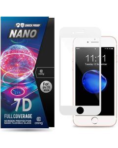 Crong 7D Nano Flexi Full Face White (CRG-7DNANO-IP8-WHT) Αντιχαρακτικό 9H Hybrid Screen Protector (iPhone 7 / 8 / SE 2020)
