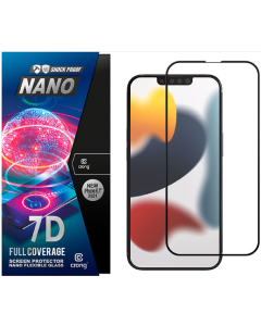 Crong 7D Nano Flexi Full Face Black (CRG-7DNANO-IP13P) Αντιχαρακτικό 9H Hybrid Screen Protector (iPhone 13 / 13 Pro / 14)