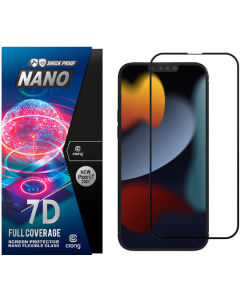 Crong 7D Nano Flexi Full Face Black (CRG-7DNANO-IP13PM) Αντιχαρακτικό 9H Hybrid Screen Protector (iPhone 13 Pro Max)