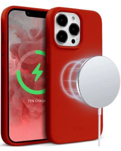 Crong Color Magnetic Cover MagSafe Premium Silicone Case (CRG-COLRM-IP1361P-RED) Θήκη Σιλικόνης Red (iPhone 13 Pro)