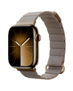 Crong Eclipse Strap Λουράκι από Οικολογικό Δέρμα (CRG-40ECL-BGE) Beige για Apple Watch 38/40/41mm (1/2/3/4/5/6/7/8/9/SE)