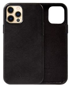 Crong Essential Eco Leather (CRG-ESS-IP1267-BLK) Σκληρή Θήκη Black (iPhone 12 Pro Max)