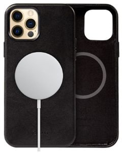 Crong Essential Eco Leather Magnetic MagSafe (CRG-ESSM-IP1267-BLK) Σκληρή Θήκη Black (iPhone 12 Pro Max)