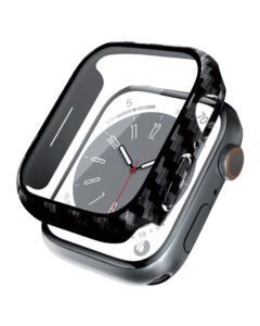 Crong Hybrid Watch Case (CRG-41HS-CRB) Θήκη με Tempered Glass Apple Watch 9 / 8 / 7 (41mm) - Carbon